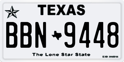 TX license plate BBN9448