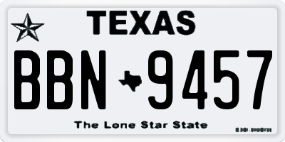 TX license plate BBN9457