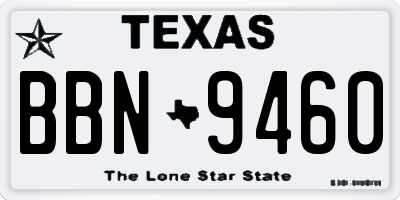 TX license plate BBN9460