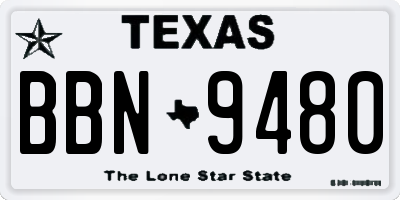 TX license plate BBN9480