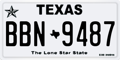 TX license plate BBN9487