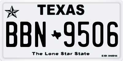 TX license plate BBN9506