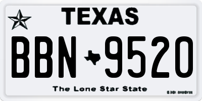 TX license plate BBN9520