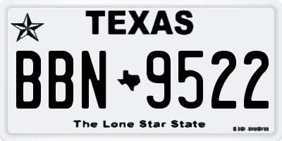 TX license plate BBN9522