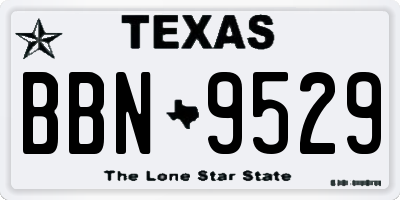 TX license plate BBN9529
