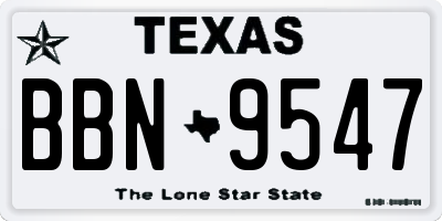 TX license plate BBN9547