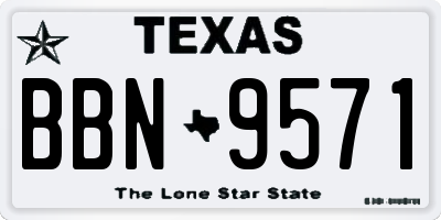 TX license plate BBN9571