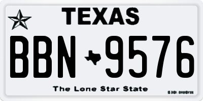 TX license plate BBN9576