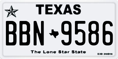 TX license plate BBN9586