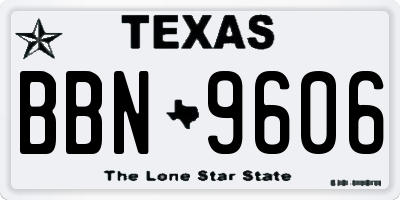 TX license plate BBN9606