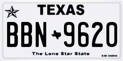 TX license plate BBN9620