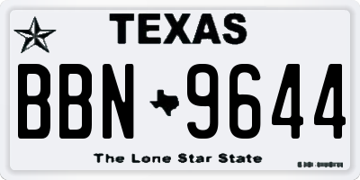 TX license plate BBN9644