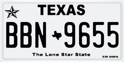 TX license plate BBN9655