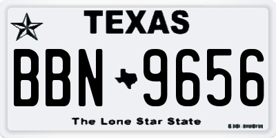 TX license plate BBN9656