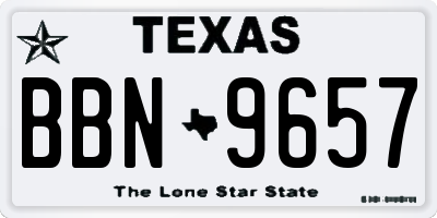 TX license plate BBN9657