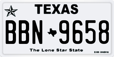 TX license plate BBN9658