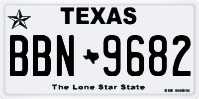 TX license plate BBN9682