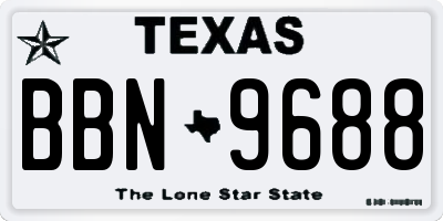 TX license plate BBN9688