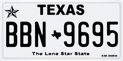 TX license plate BBN9695