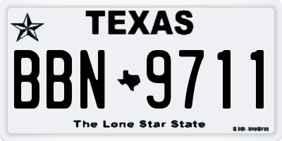 TX license plate BBN9711