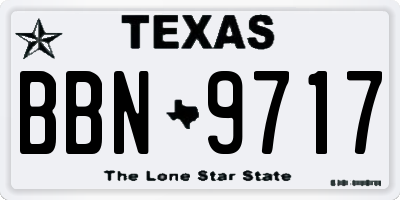 TX license plate BBN9717
