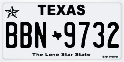 TX license plate BBN9732