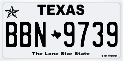TX license plate BBN9739