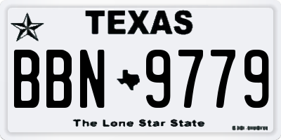 TX license plate BBN9779