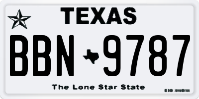 TX license plate BBN9787