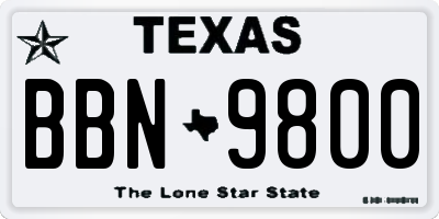 TX license plate BBN9800