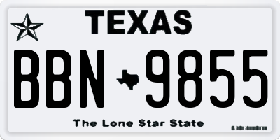 TX license plate BBN9855