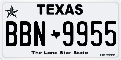 TX license plate BBN9955