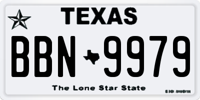 TX license plate BBN9979