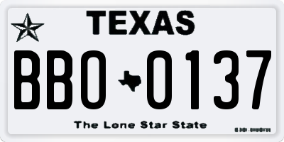 TX license plate BBO0137