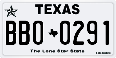 TX license plate BBO0291