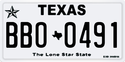 TX license plate BBO0491