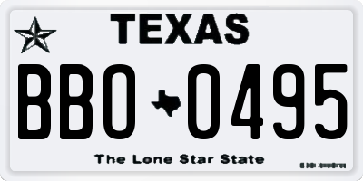 TX license plate BBO0495