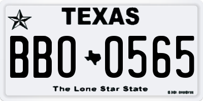 TX license plate BBO0565