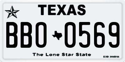 TX license plate BBO0569