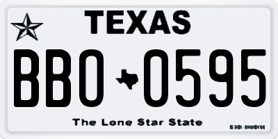 TX license plate BBO0595
