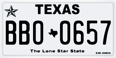 TX license plate BBO0657