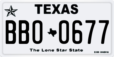 TX license plate BBO0677