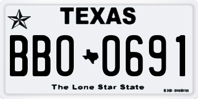 TX license plate BBO0691