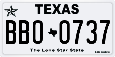 TX license plate BBO0737