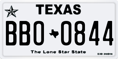 TX license plate BBO0844