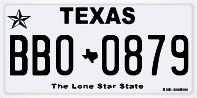 TX license plate BBO0879