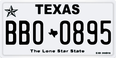 TX license plate BBO0895