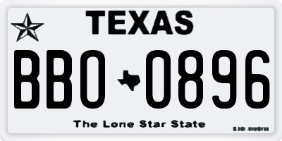 TX license plate BBO0896