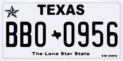 TX license plate BBO0956