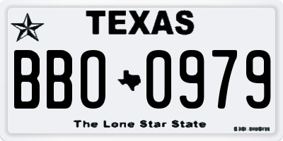 TX license plate BBO0979